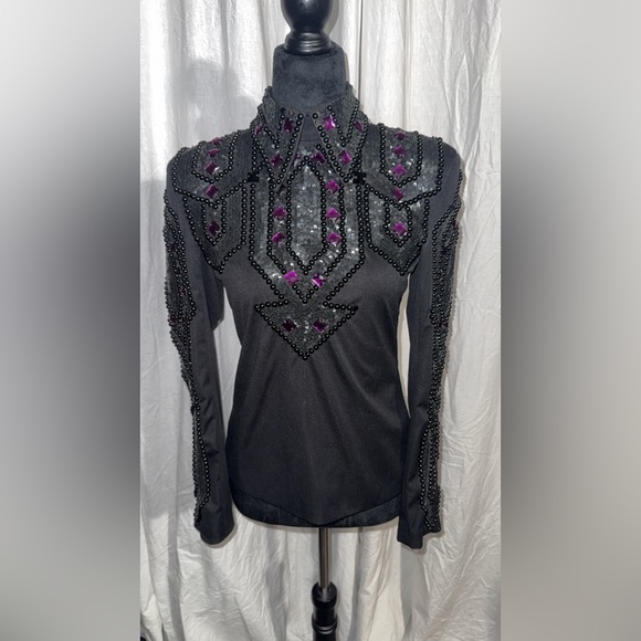 Tops - Black & Purple Western Horsemanship Shirt